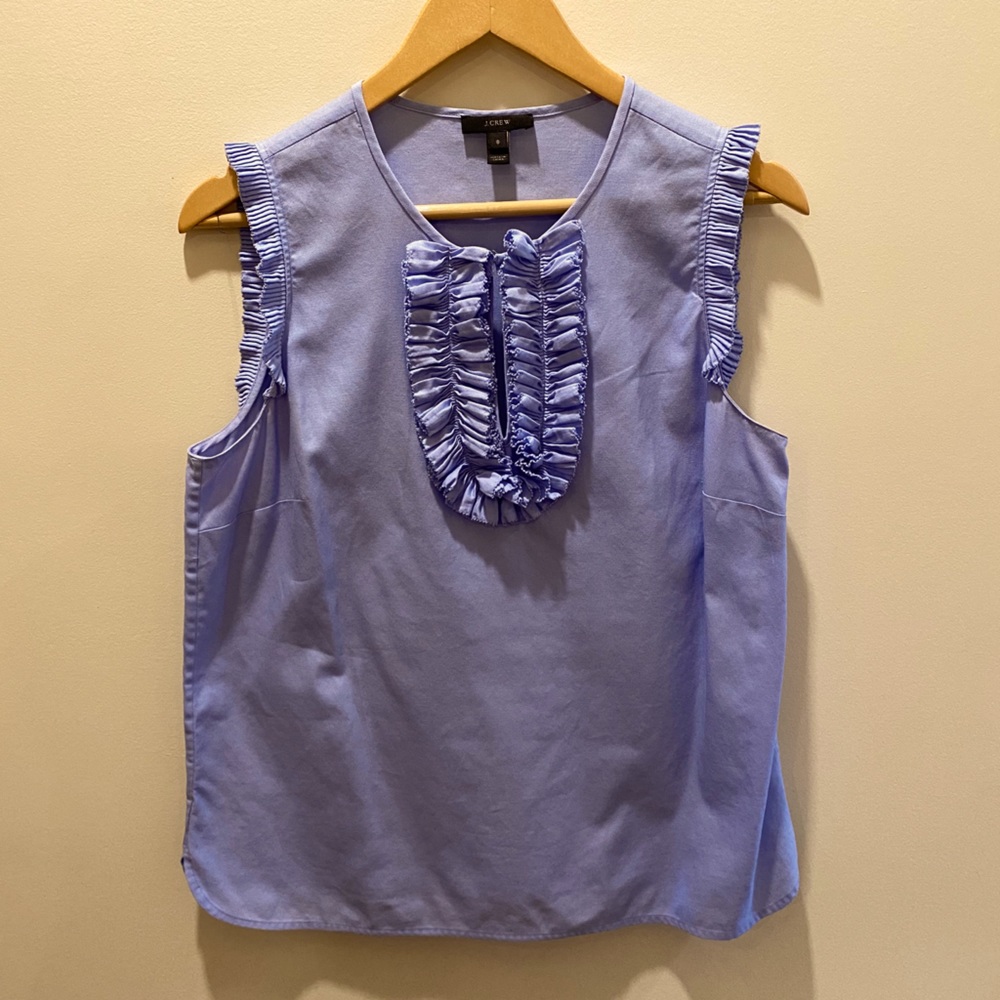 J. Crew ruffle neck top
